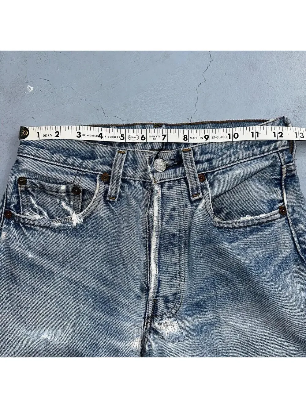 Levis 501 Vintage 80s Redline Selvedge USA XX Jeans Light Wash 524 Act 25x29